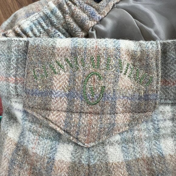 Vintage Gianni Valentino Plaid Wool Trouser Pants High Rise Waist Straight Crop - Picture 7 of 8